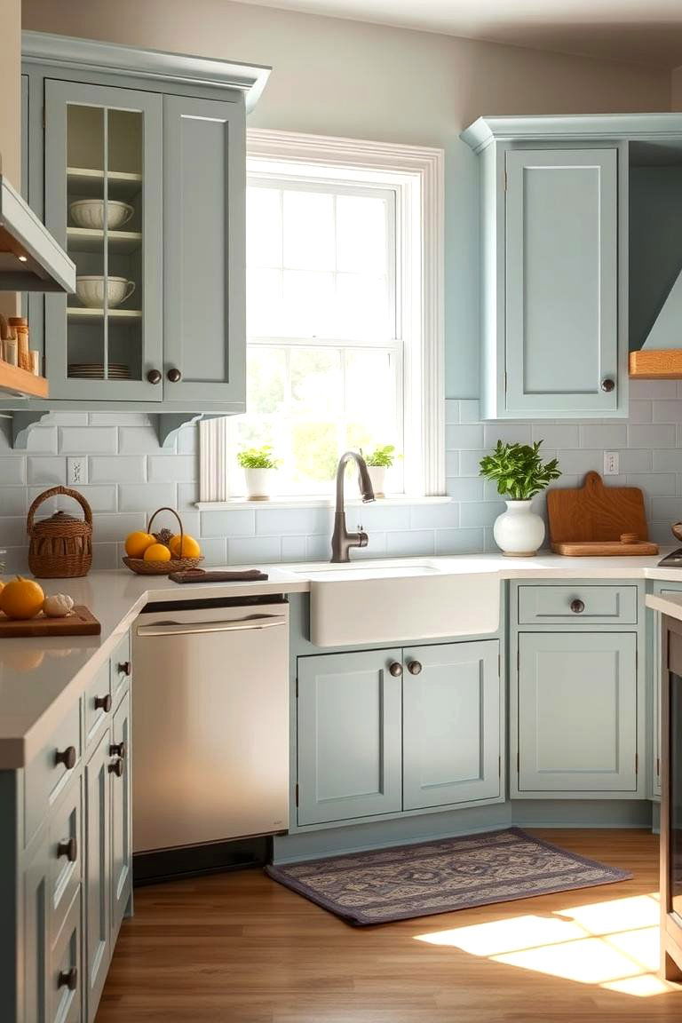 Calming Blue Hues to Enhance Kitchen Ambiance - 24 blue farmhouse kitchen cabinets
