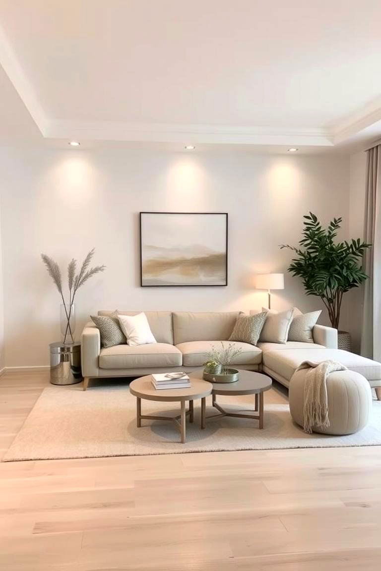 Calming Neutral Palette - 24 Korean Living Room Ideas