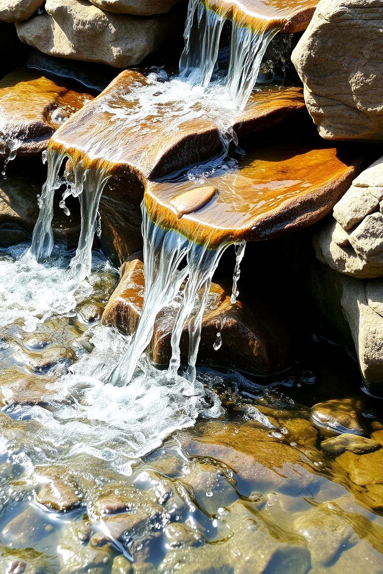 Calming Stone Water Feature - 24 Stone Exterior Home Ideas
