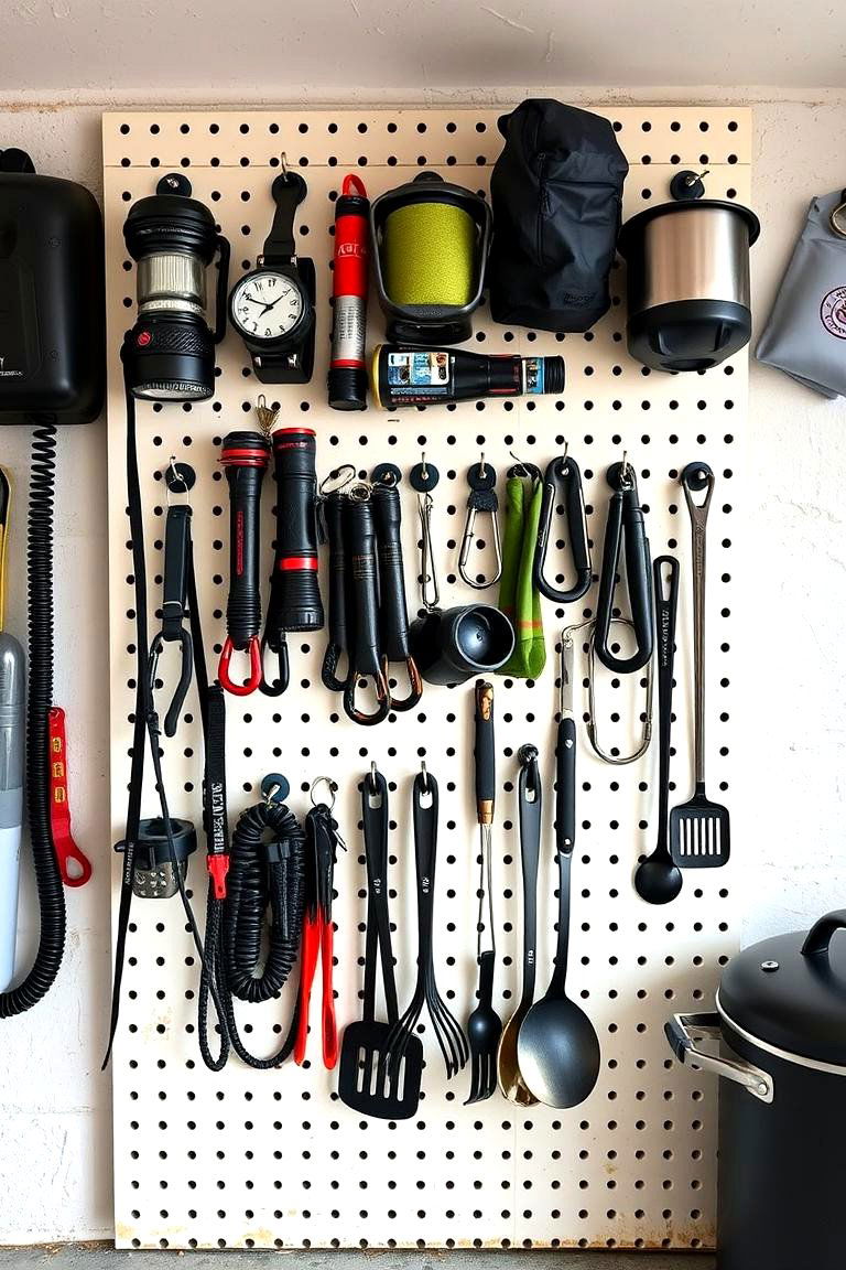 Camping Gear Organizer - 24 Pegboard Ideas