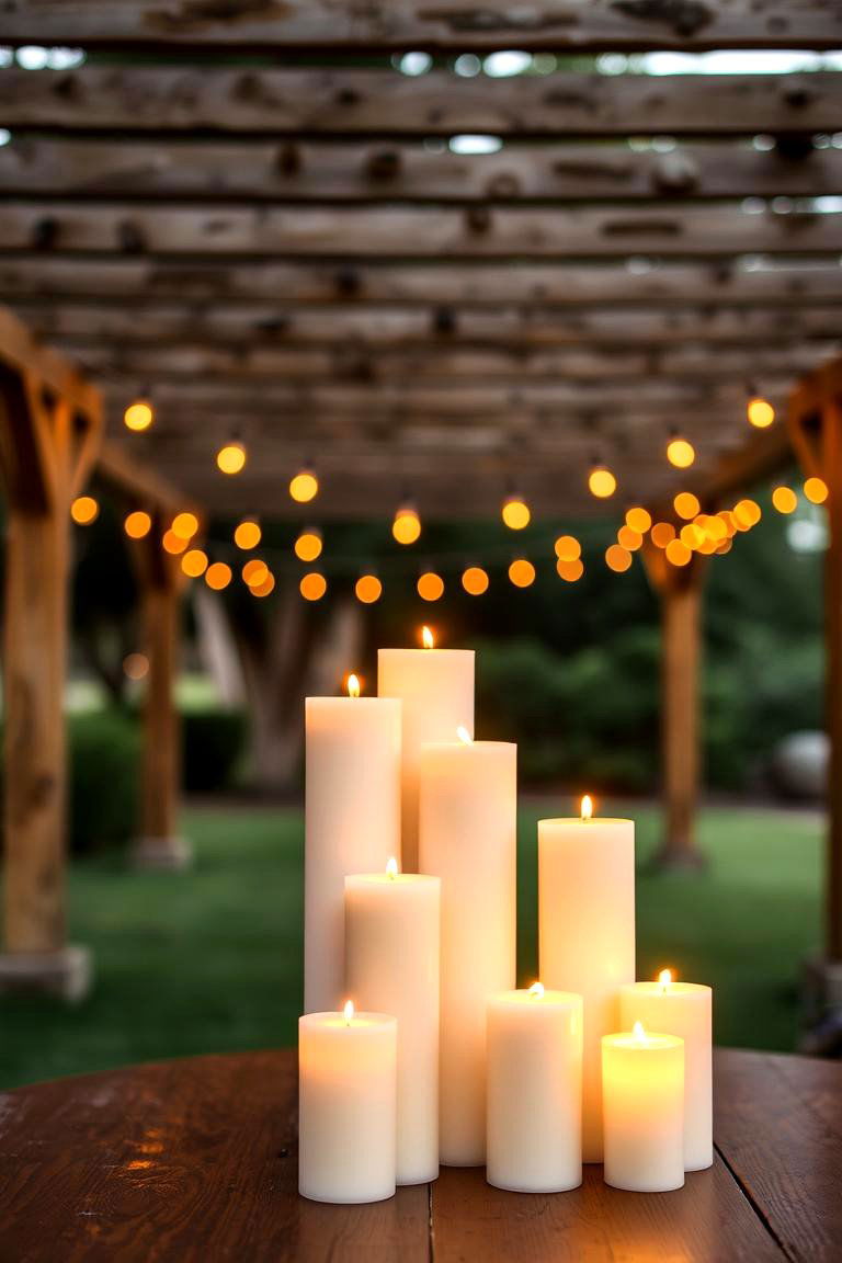 Candlelight for Romantic Ambiance - 24 Pergola Lighting Ideas