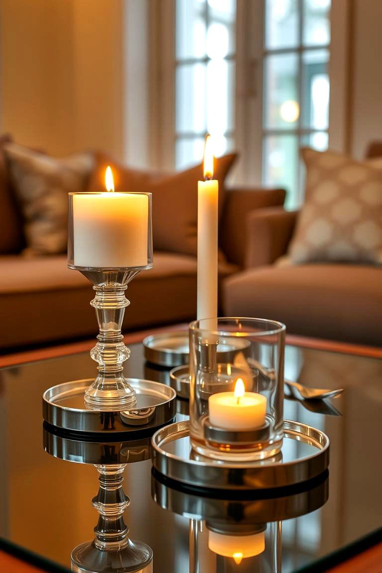 Candlelit Charm - 24 Coffee Table Decor Ideas