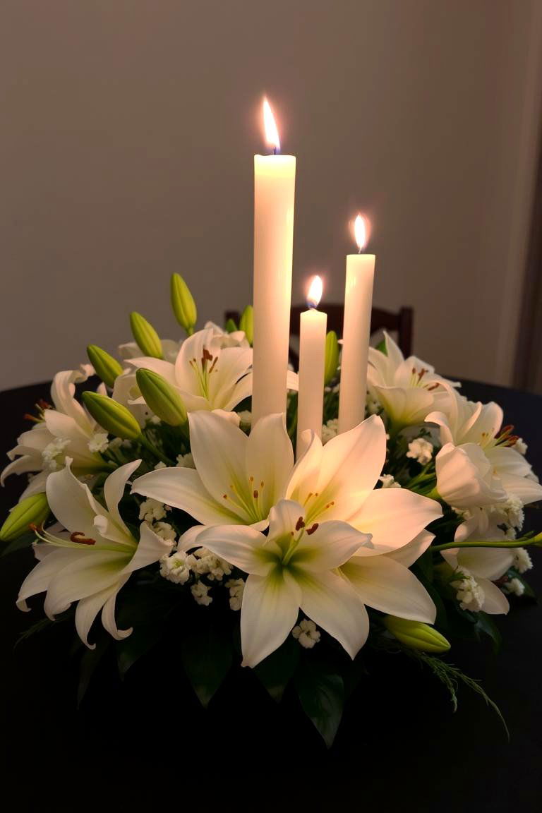 Candlelit Floral Arrangement - 24 Flower Centerpiece Ideas