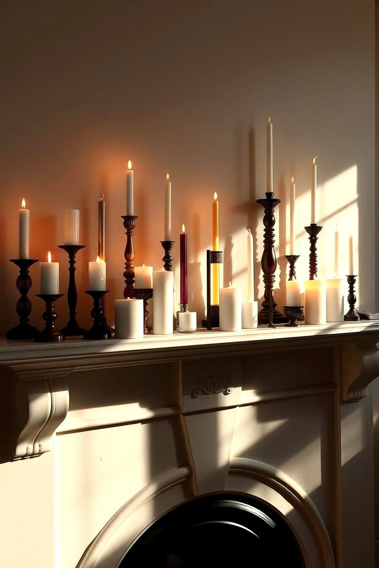 Candlelit Mantel Decor - 24 Decorating With Candles