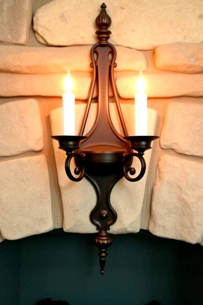 Candlelit Sconce Design - 24 Fireplace Sconces Ideas