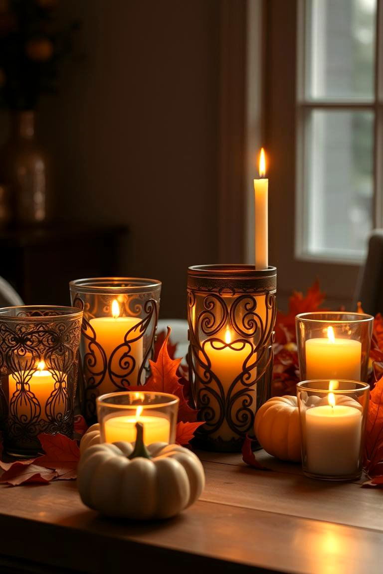 Candlelit Warmth - 24 Thanksgiving Decor Ideas