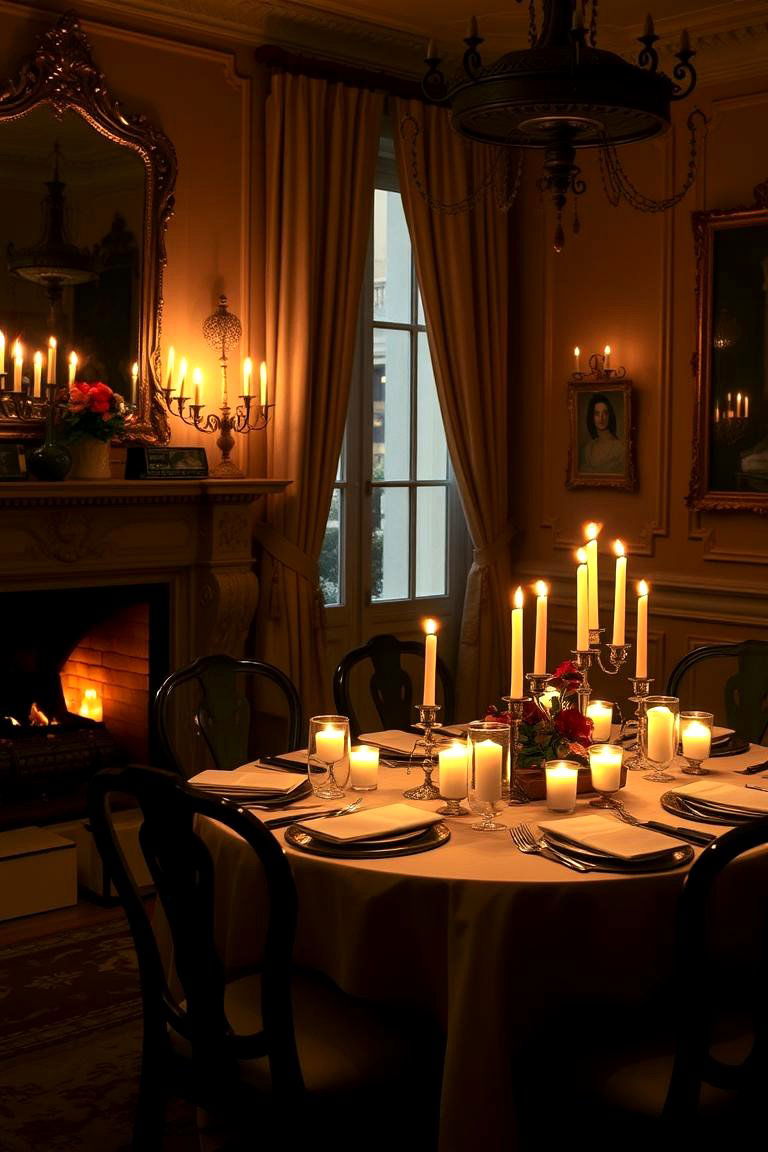 Candles for Romantic Ambiance - 24 Parisian Dining Room Ideas