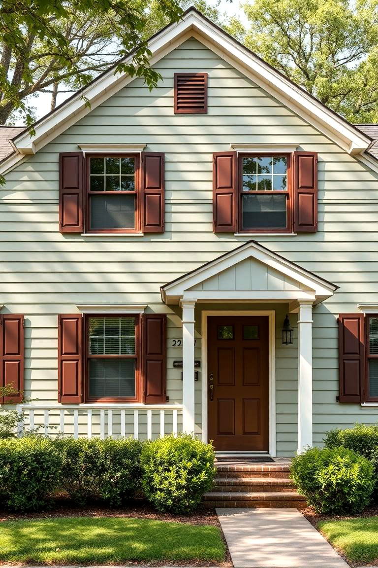 Cape Cod Classic - 24 Sage Green House With Brown Trim Ideas