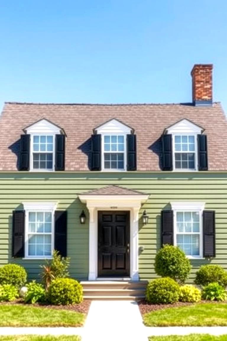 Cape Cod Coastal Appeal - 24 Sage Green House With Black Trim Ideas