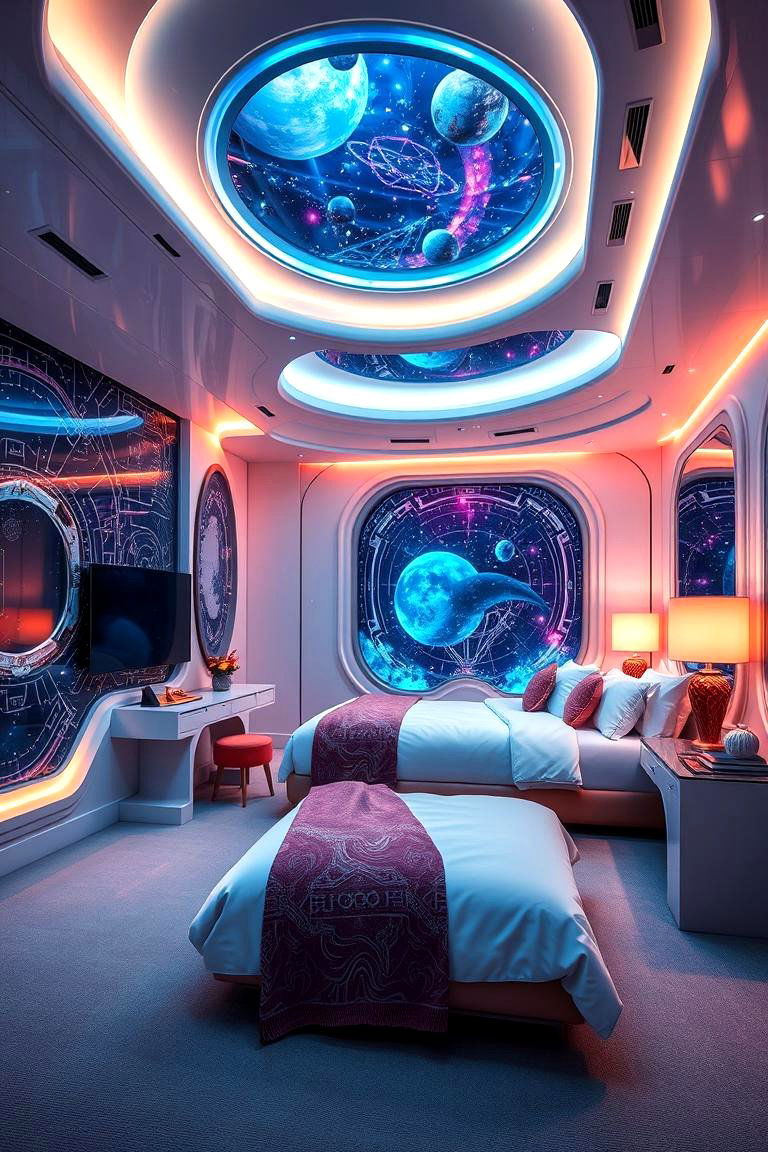 Captain Marvels Stellar Suite - 24 Marvel Bedroom Ideas