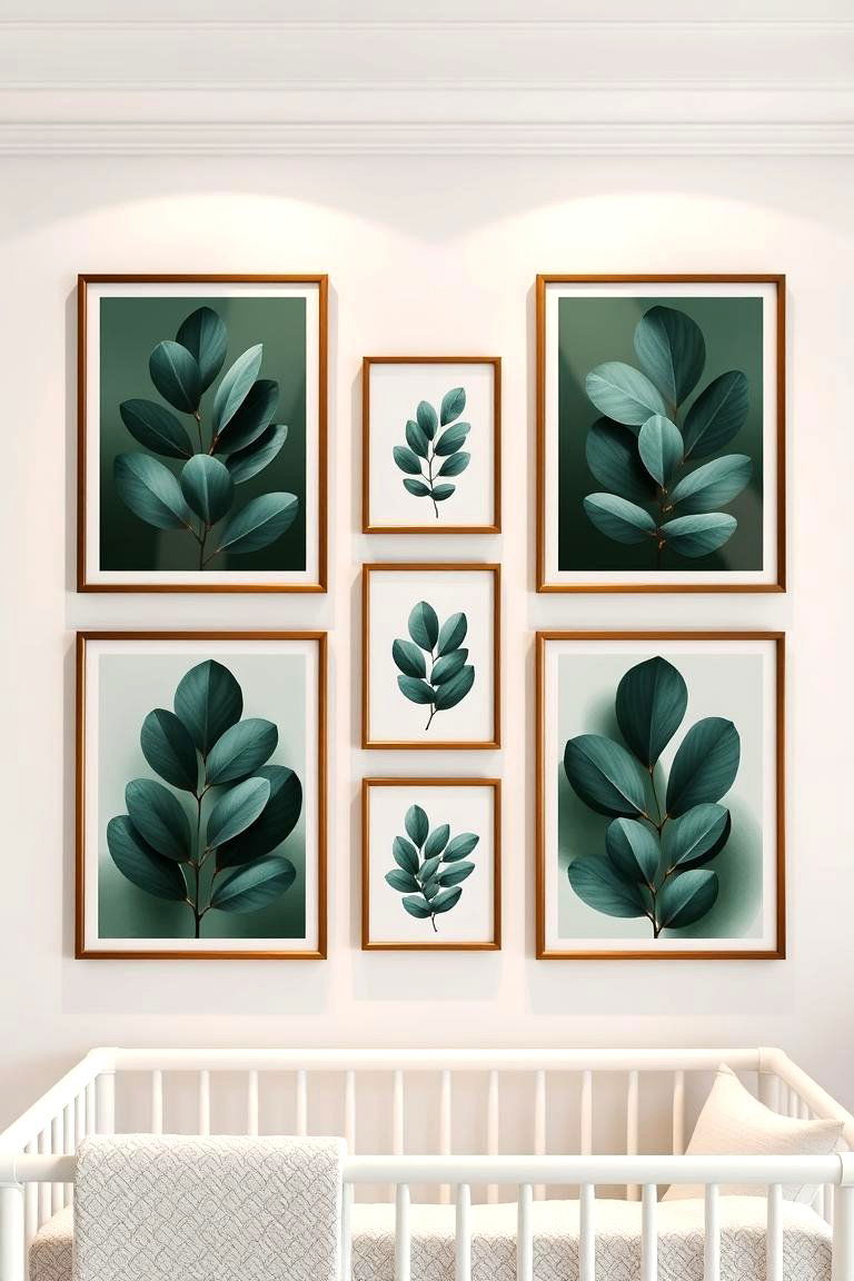 Captivating Dark Green Artwork Display - 24 Dark Green Nursery Ideas