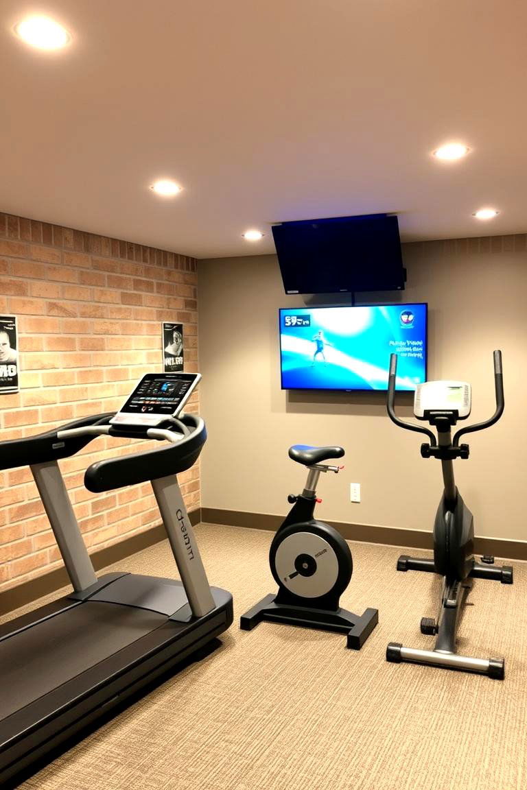 Cardio Workout Corner - 24 Basement Gym Ideas