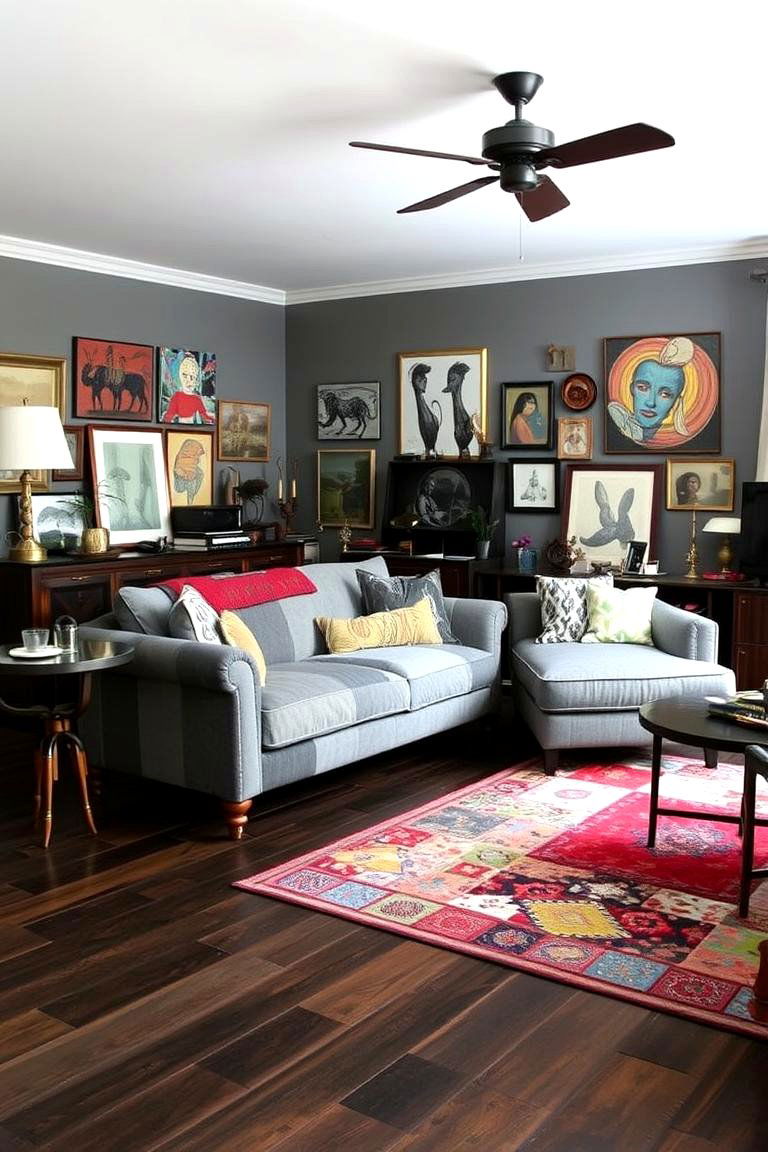 Caring for and Maintaining Dark Wood Floors - 24 Grey Living Room With Dark Wood Floors