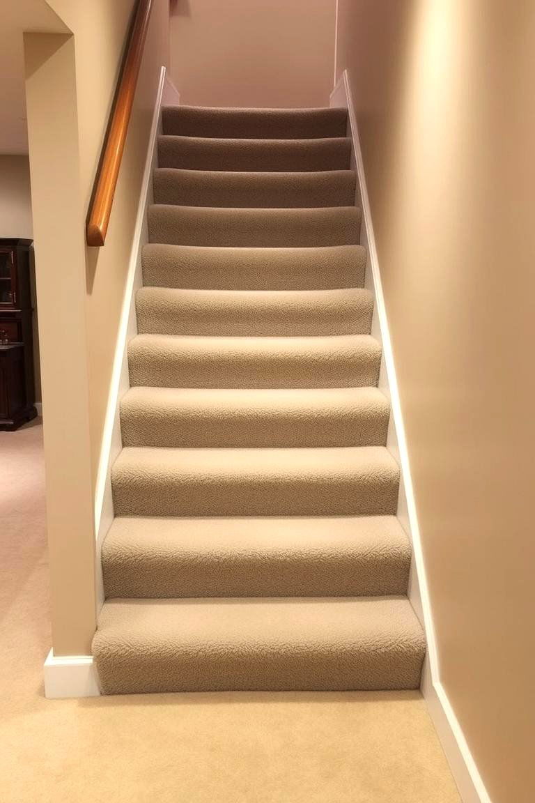 Carpeted Stairs for Comfort - 24 Basement Stair Ideas