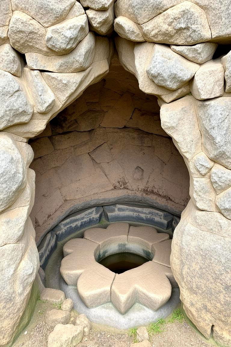 Carved Natural Rock Well - 24 Outdoor Wishing Well Garden Ideas