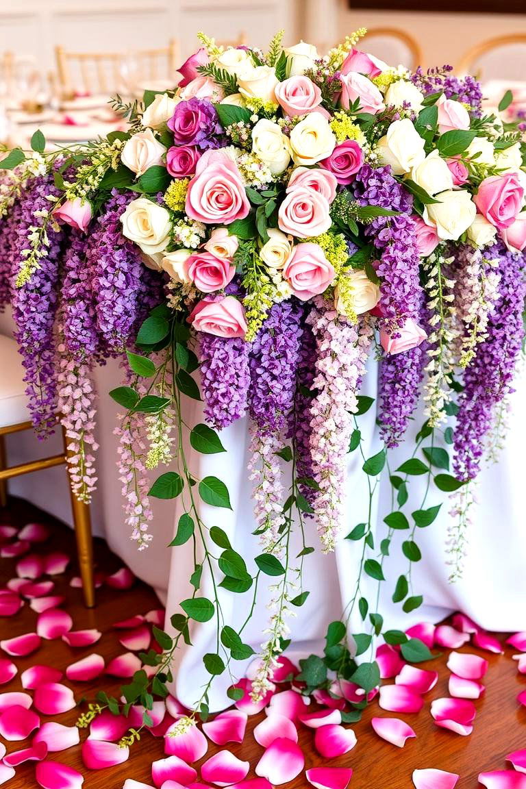 Cascading Floral Garland - 24 Flower Centerpiece Ideas