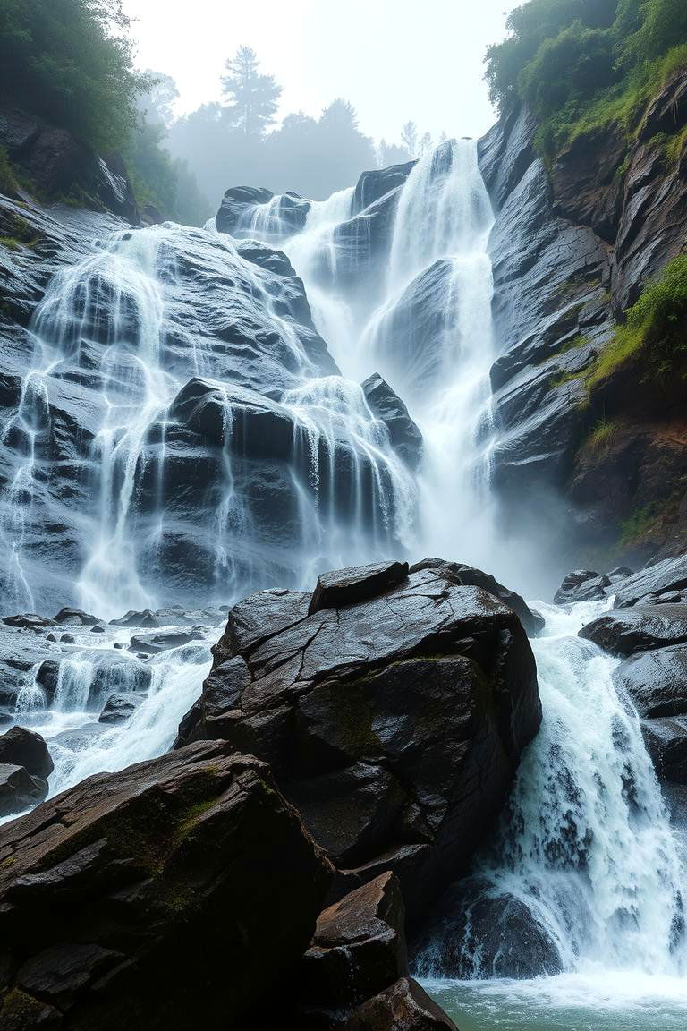 Cascading Rock Waterfalls - 24 hillside landscaping ideas