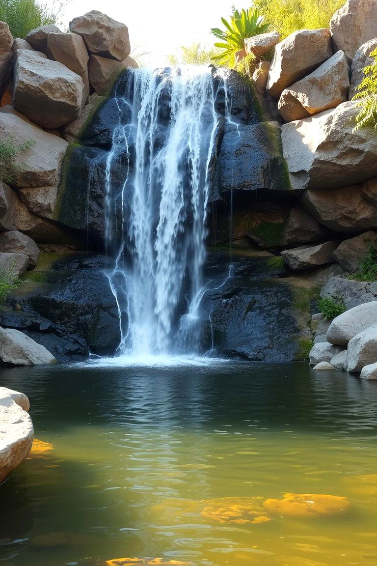 Cascading Waterfall Feature Pond - 24 Pond Landscaping Ideas
