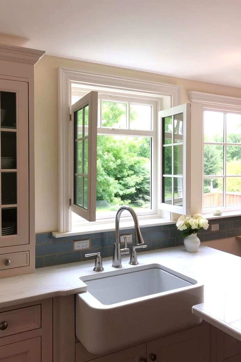 Casement Window Elegance - 24 Kitchen Window Ideas Over Sink