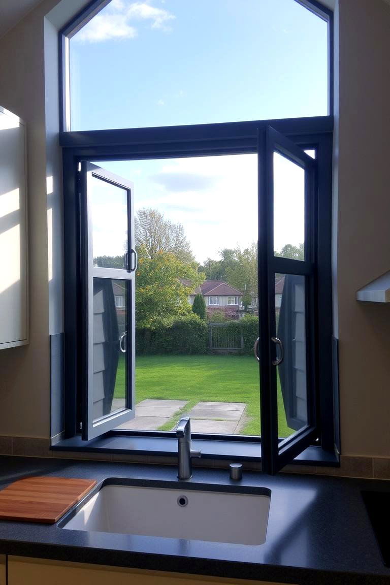 Casement Window with Wide Opening - 24 Kitchen Window Ideas