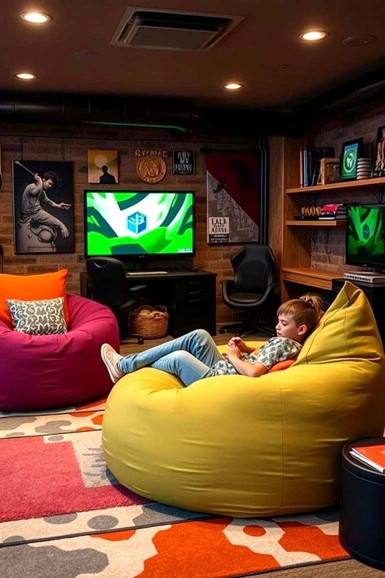 Casual Bean Bag Comfort Zone - 24 Man Cave Seating Ideas