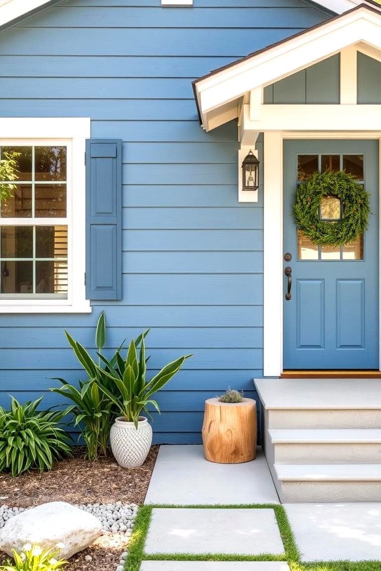 Casual Denim Blue - 24 blue exterior house paint ideas