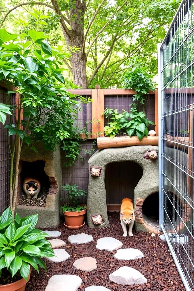 Catio with Hidden Hideaways - 24 Outdoor Catio Ideas