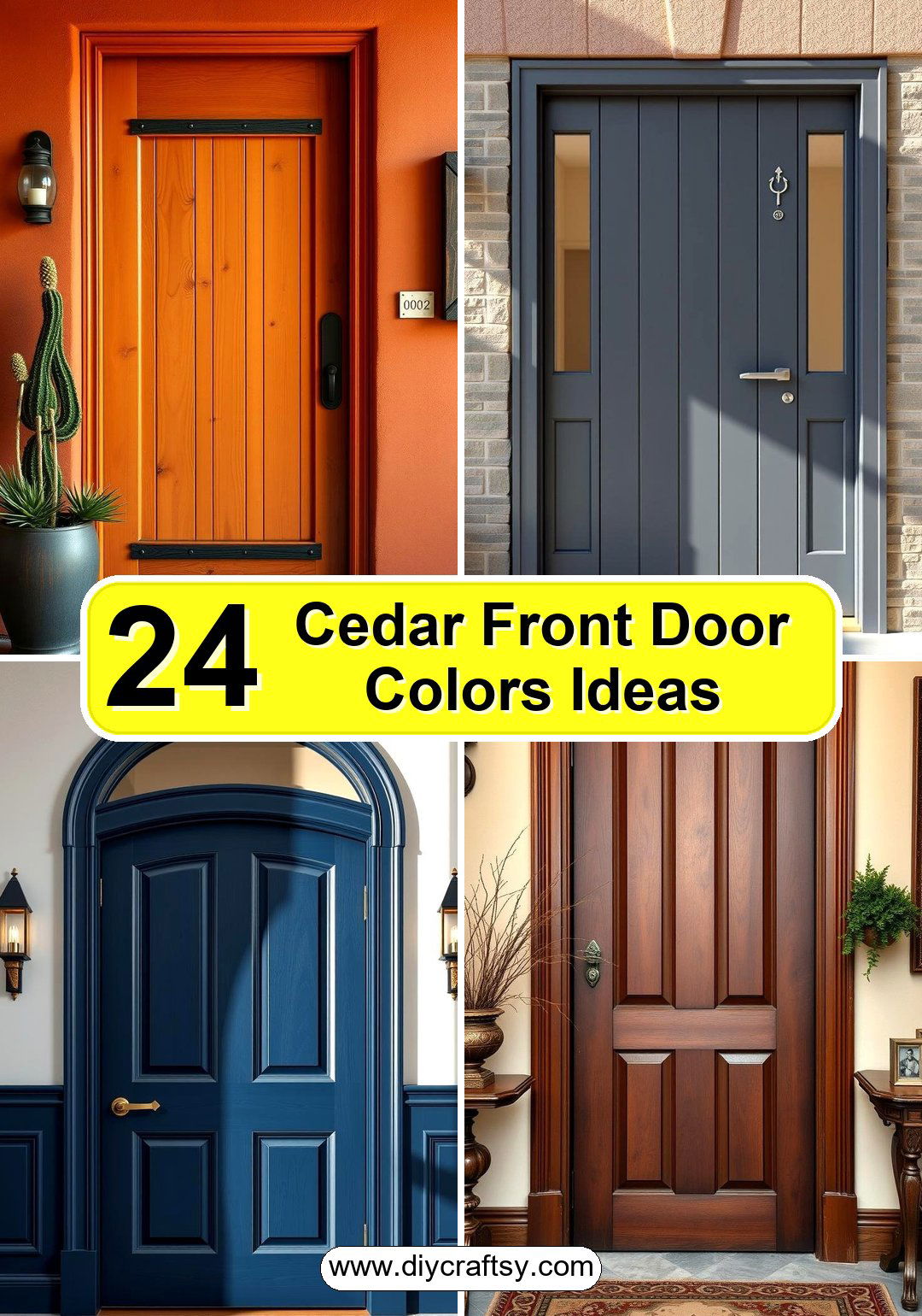 Cedar Front Door Colors Ideas