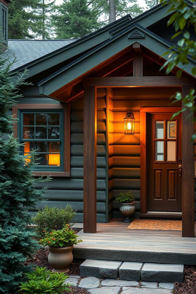 Cedar Green Charm - 24 Dark Green Exterior Paint Color Schemes