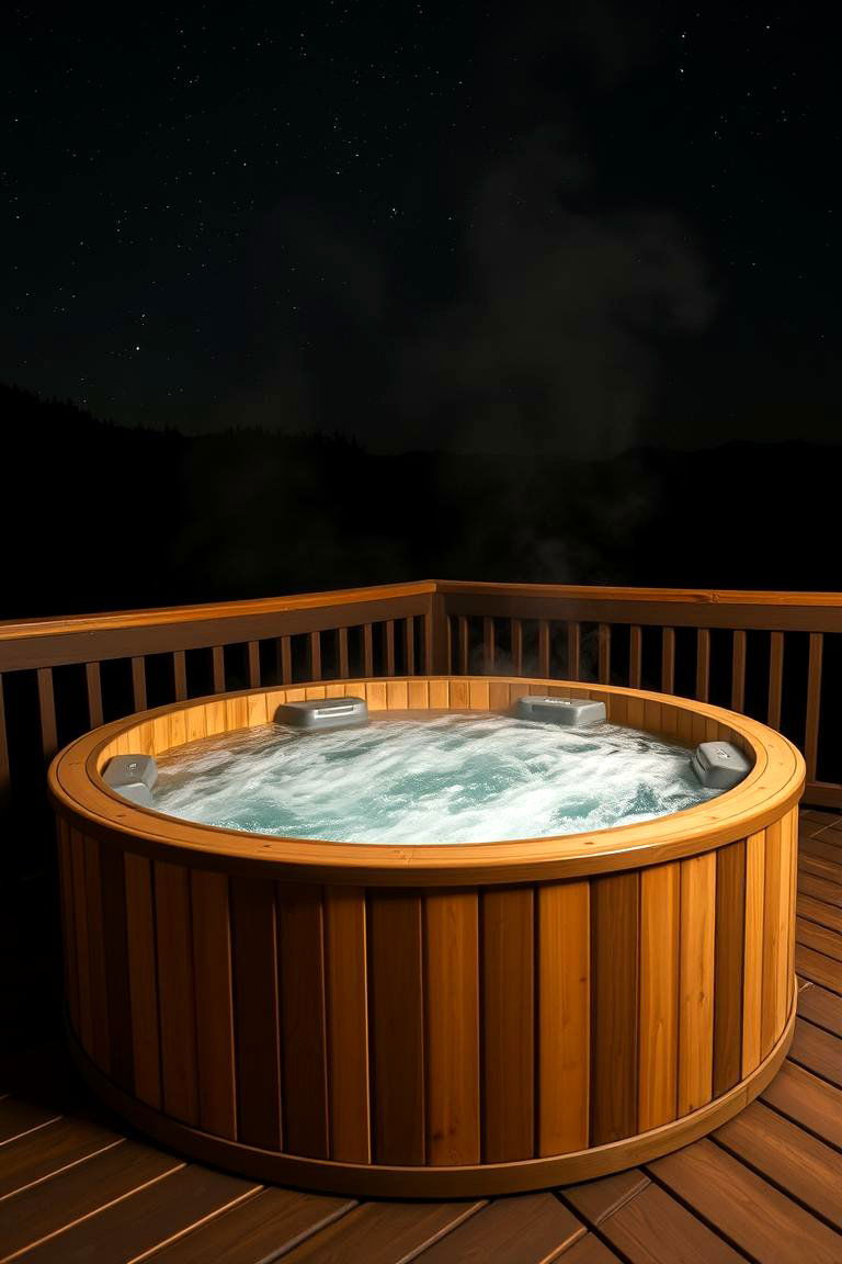 Cedar Hot Tub with Jets - 24 Outdoor Bathtub Ideas
