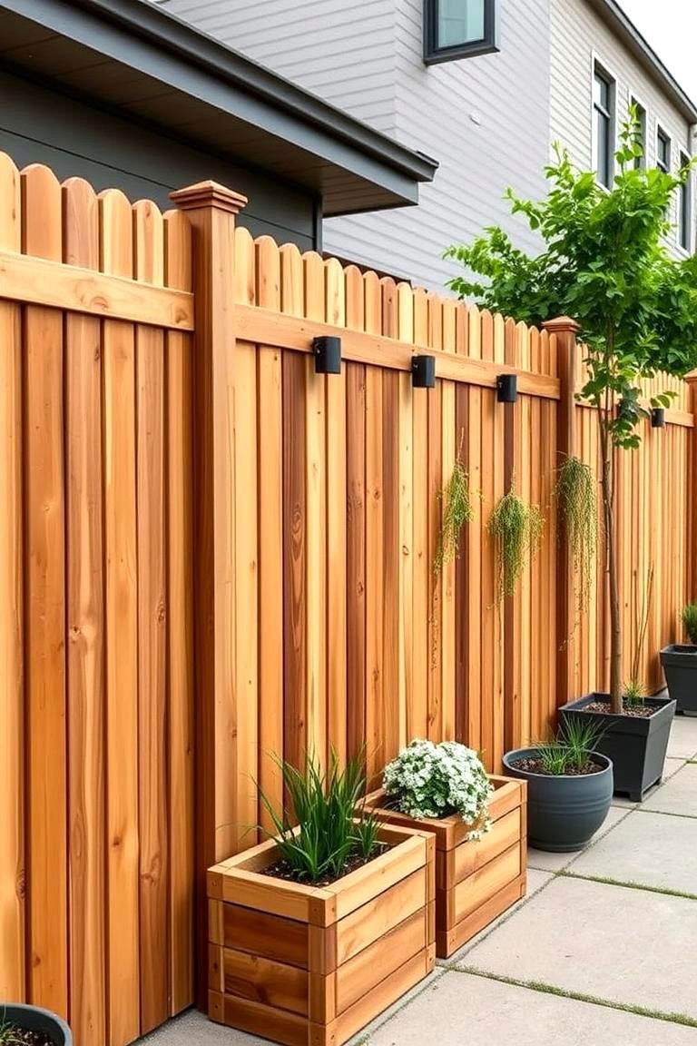 Cedar Multi Functional Fence - 24 Cedar Fence Ideas