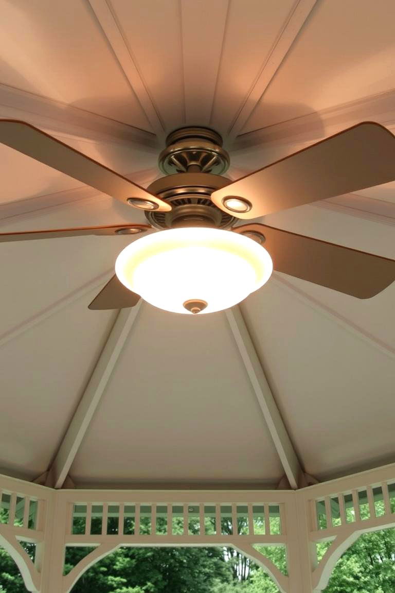 Ceiling Fan with Light for Practical Comfort - 24 Gazebo Lighting Ideas