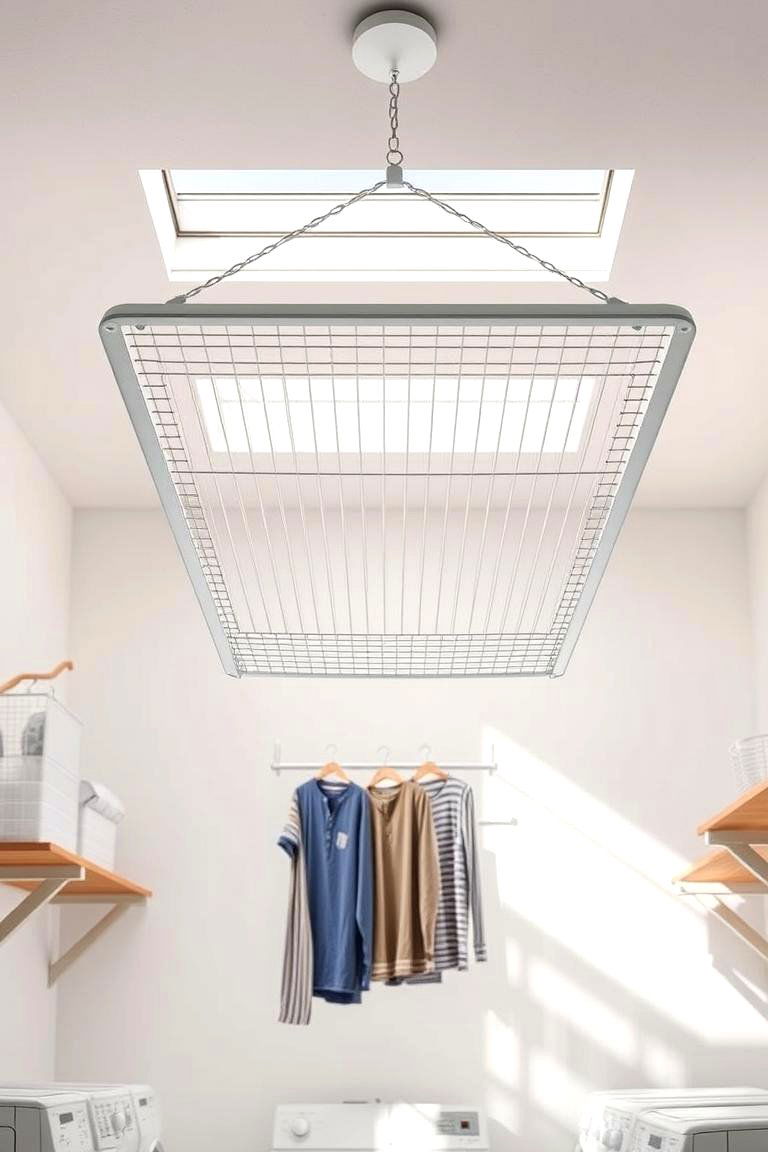 Ceiling Hung Drying Rack - 24 Laundry Room Drying Rack Ideas