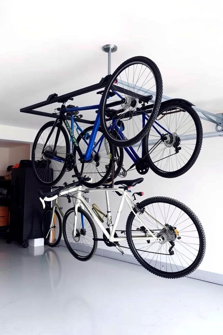 Ceiling Mounted Bike Storage - 24 Garage Storage Ideas