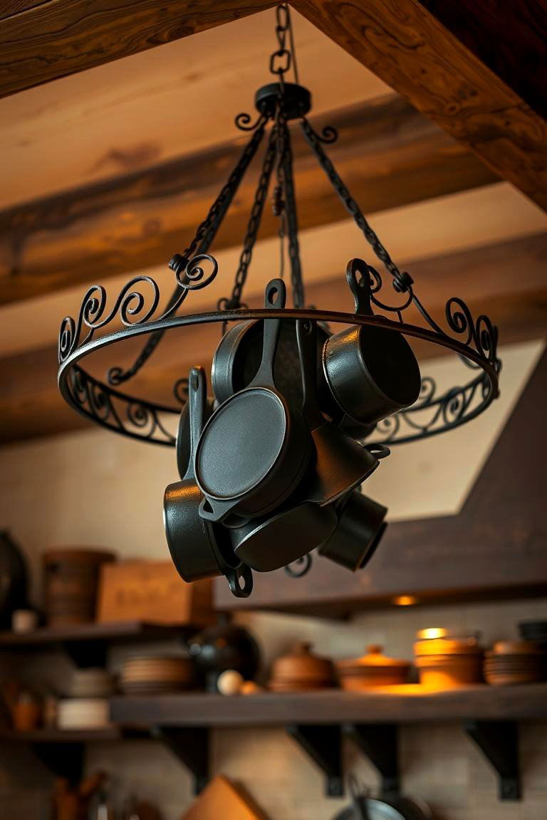 Ceiling Mounted Pot Racks - 24 Small Kitchen Storage Ideas