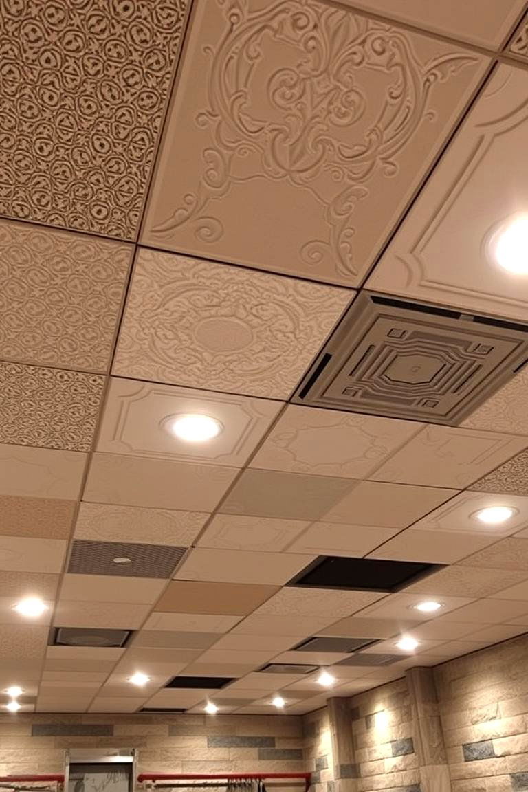 Ceiling Tiles for Pattern and Texture - 24 Basement Ceiling Ideas