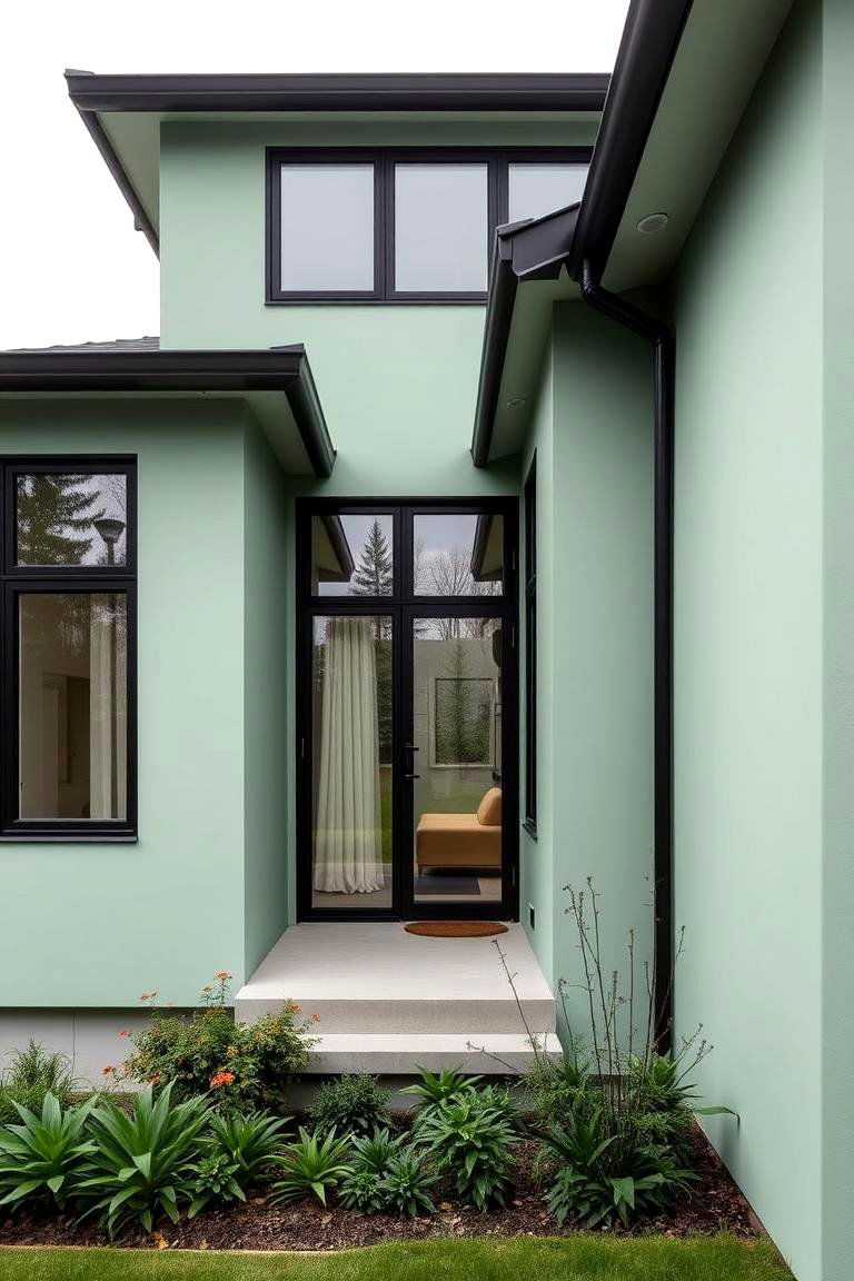 Celadon Green Subtle Elegance - 24 Green Exterior House Paint Ideas
