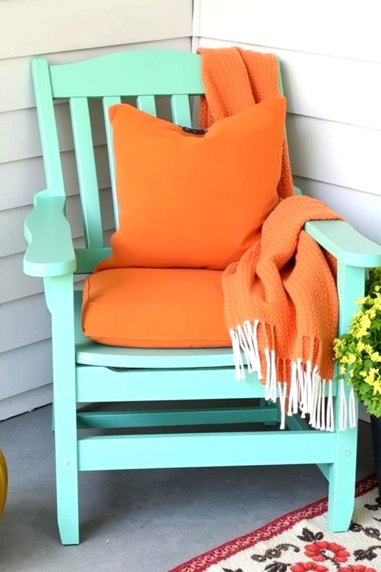 Celebrate Fall with a Colorful Porch Chair - 24 Fall Porch Decor Ideas