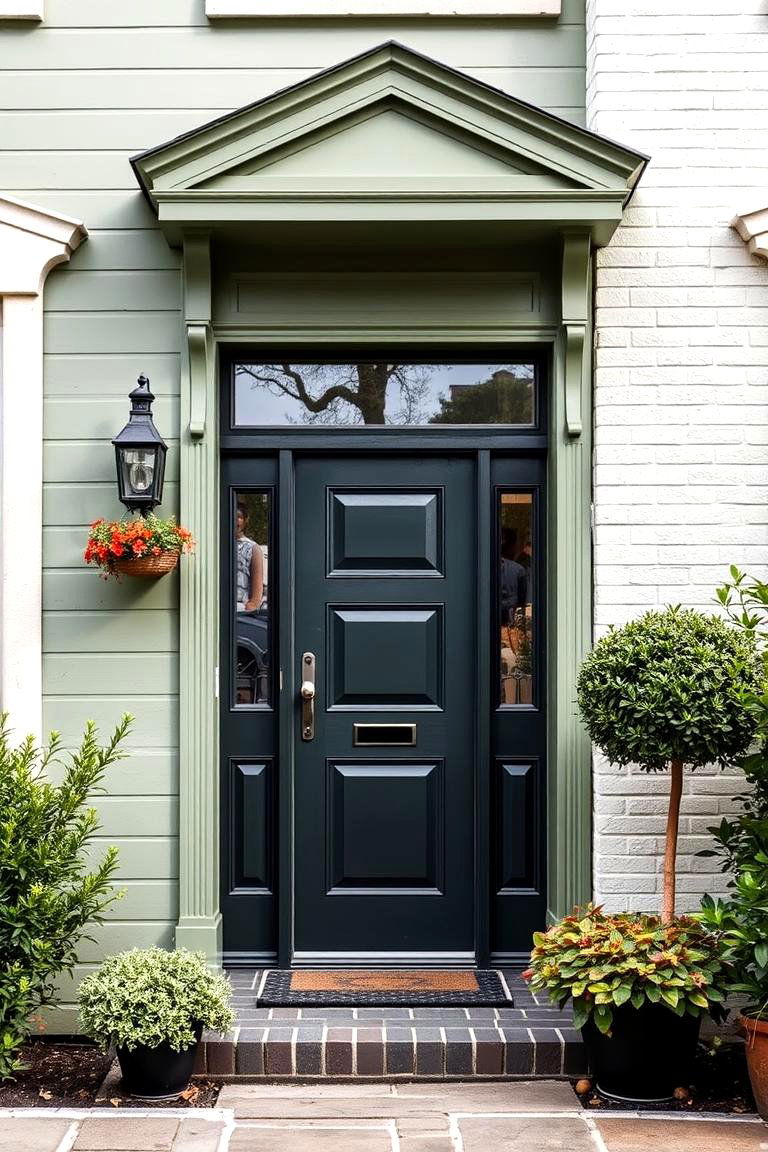 Celebrated Design Legacy - 24 Sage Green House With Black Door