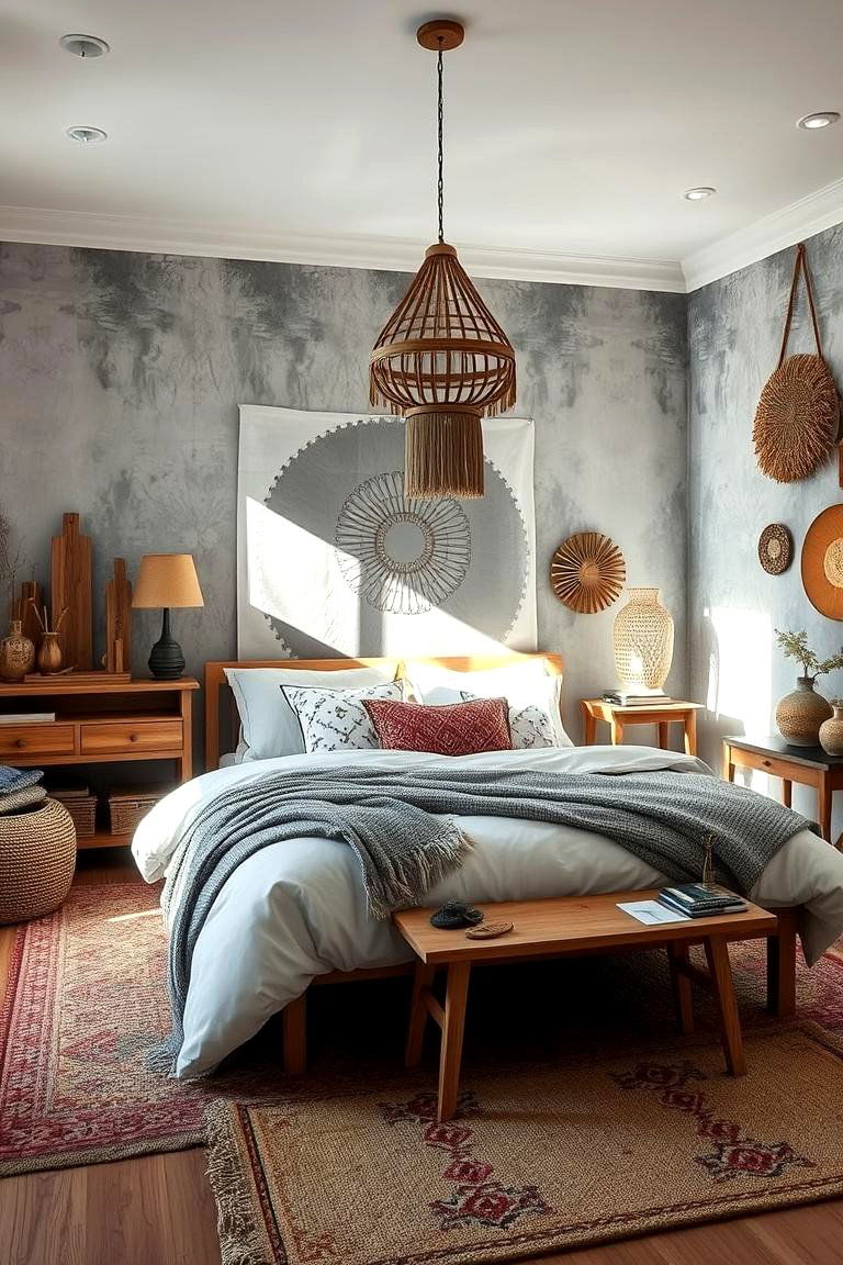 Celebrating Artisan Craftsmanship - 24 Grey Boho Bedroom Ideas