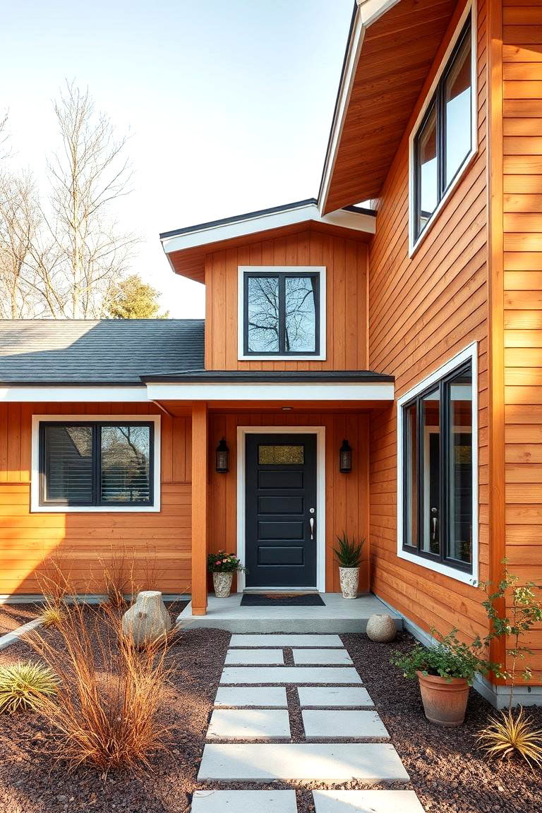 Celebrating Natural Wood Siding - 24 Mid-Century Modern Exterior Home Ideas