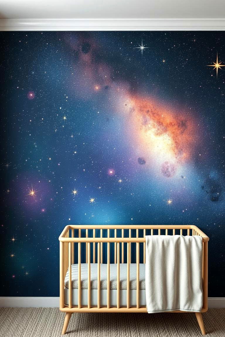 Celestial Starry Backdrop - 24 Nursery Wall Decor Ideas