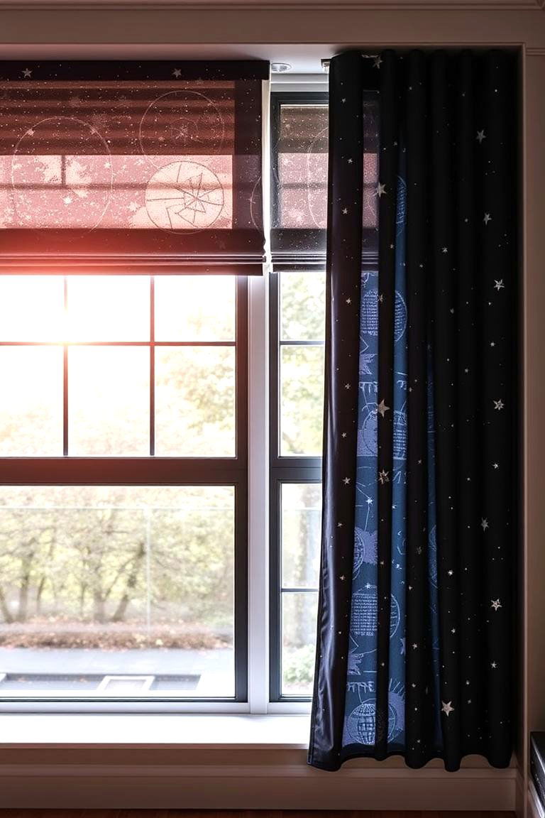 Celestial Window Treatments - 24 galaxy space-themed bedroom ideas