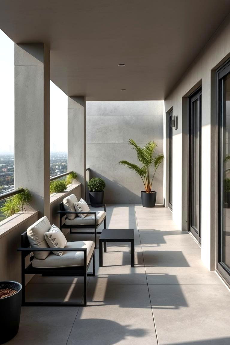 Cement Look Tiles - 24 Balcony Tiles Ideas
