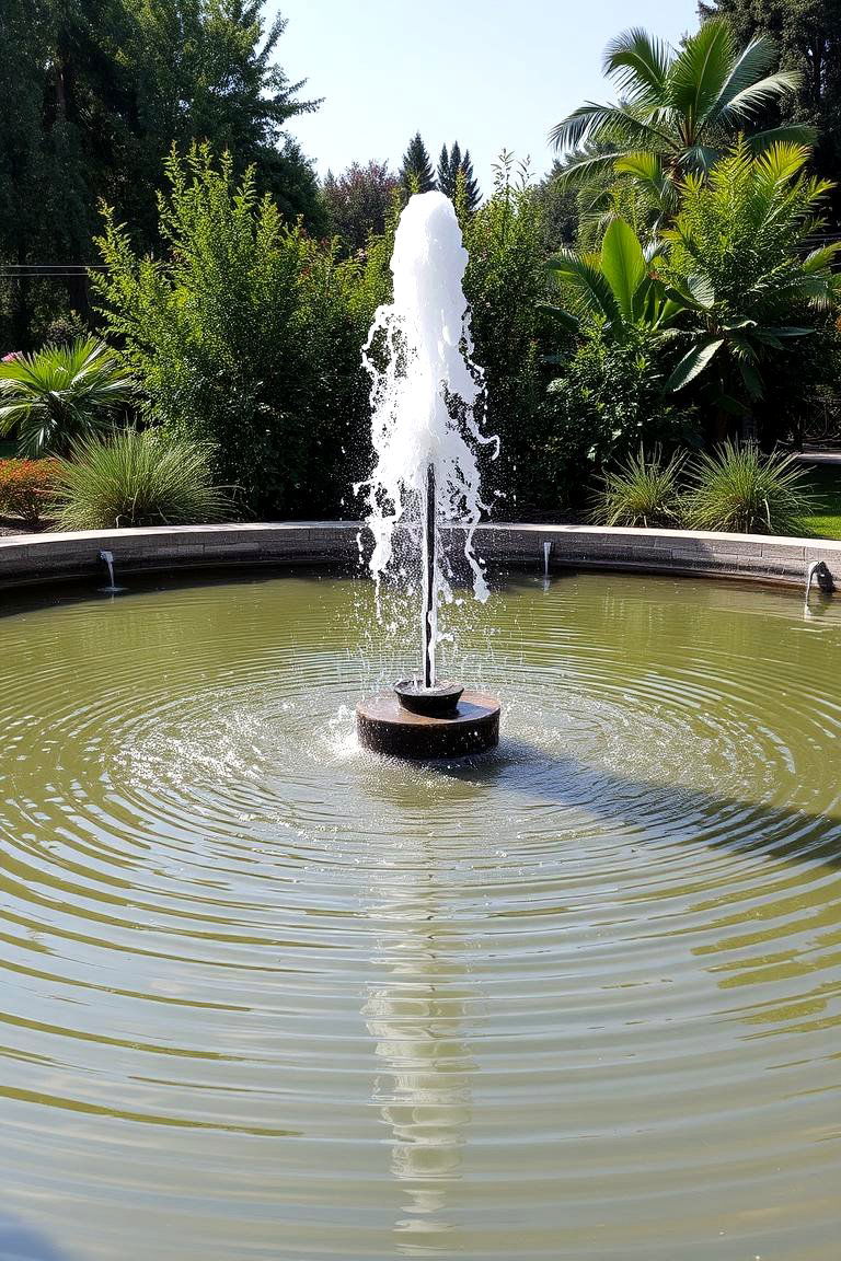 Centerpiece Fountain Pond - 24 Pond Landscaping Ideas