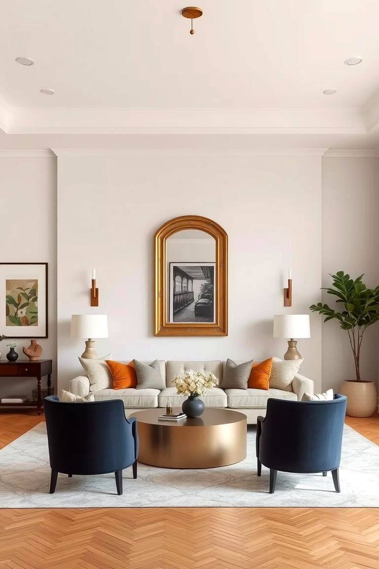 Central Focal Point Display - 24 Symmetrical Living Room Ideas