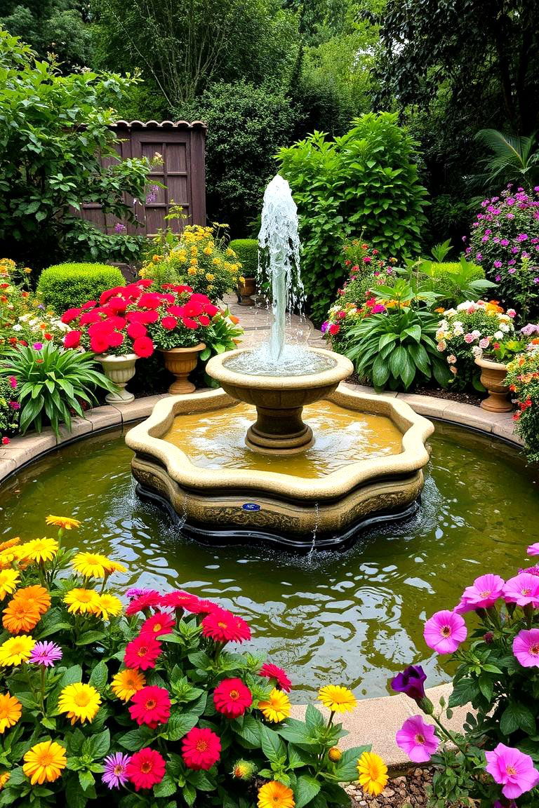 Central Fountains as the Heart of the Garden - 24 Italian Garden Design Ideas