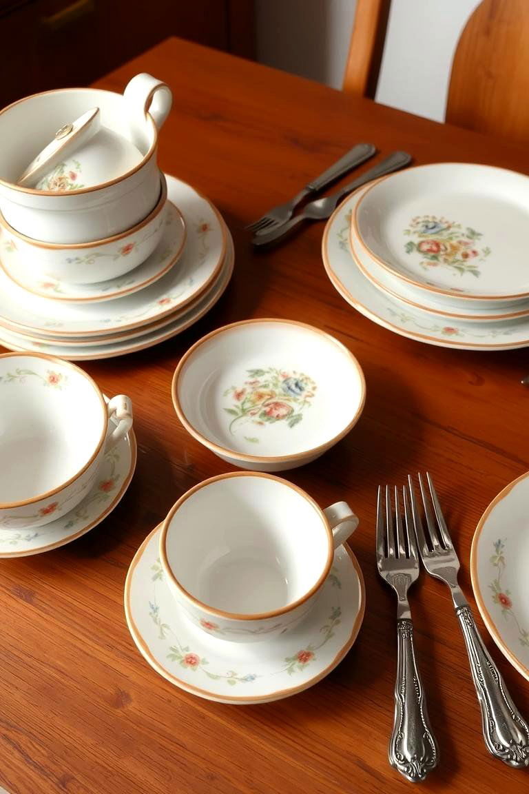 Ceramic Dishware - 24 French Country Dining Room Ideas