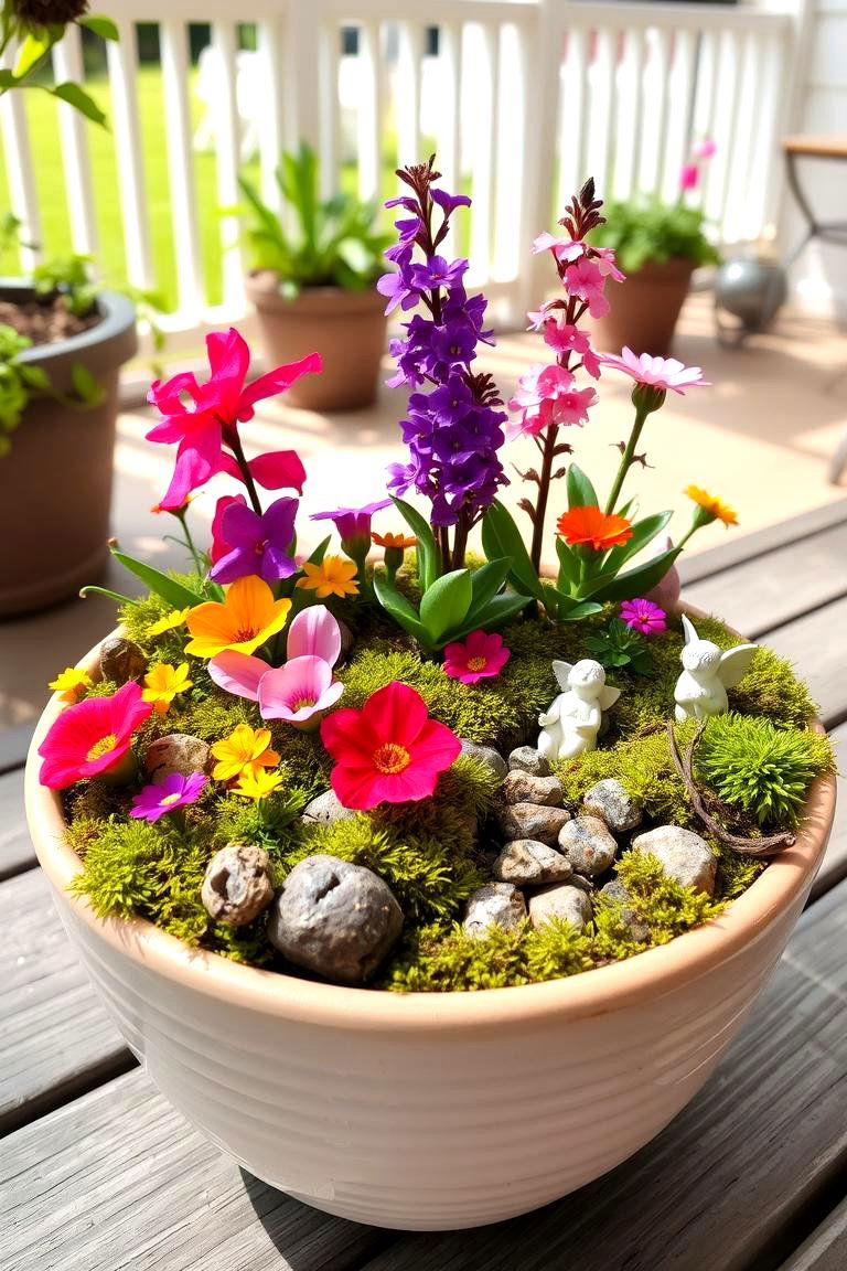 Ceramic Pot Fairy Garden - 24 Fall Bedroom Decor Ideas