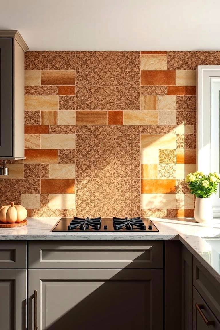 Ceramic Tile Backsplash - 24 Earthy Kitchen Ideas